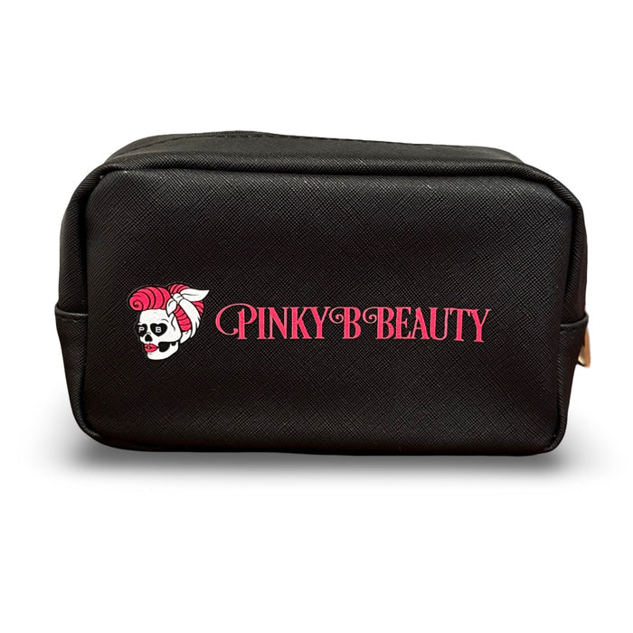 Mini Black Pinky B Beauty Makeup Bag - Compact Cosmetics Pouch | Pinky B Beauty