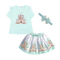Mint Castle Skirt Set & Headband
