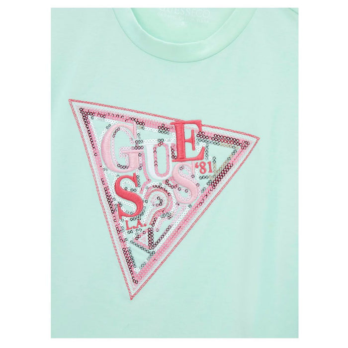 Mint Green Embroidered Logo T-Shirt