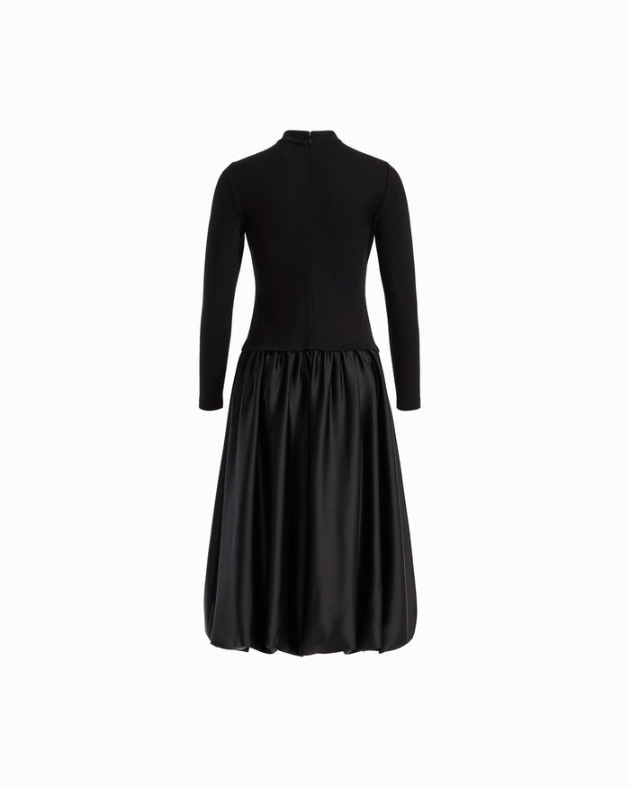 Anne Klein Mock Neck Drop Waist Bubble Skirt Dress