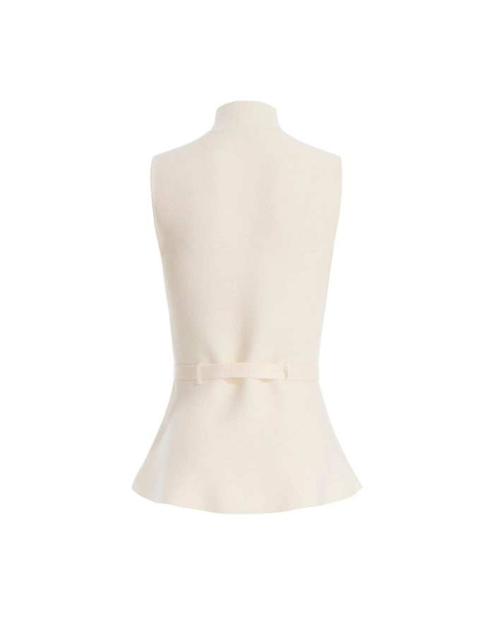 Anne Klein Mock Neck Peplum Sweater Top