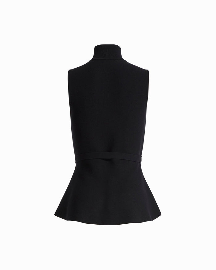 Anne Klein Mock Neck Peplum Sweater Top