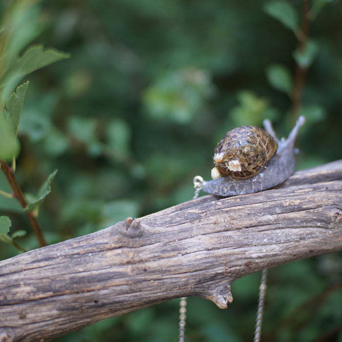 Mossy Floral Snail Necklace