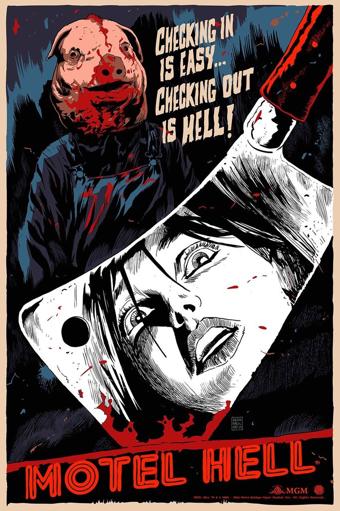 Motel Hell (Foil Variant) by Francisco Francavilla, 24" x 36" Screen Print
