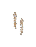 Anne Klein Gold Tone Multi Stone Linear Drop Earrings in Gold-Tone and CZ