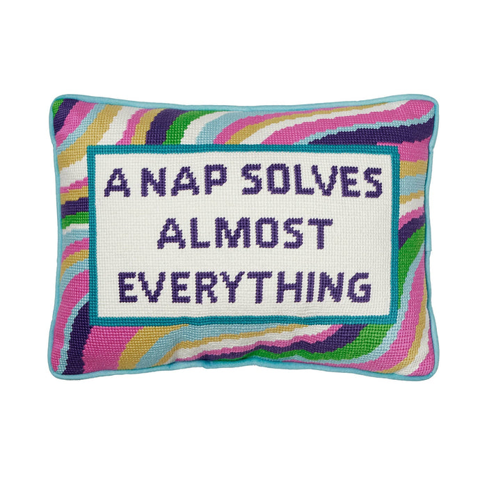 Nap Solves Almost Everything Embroidered Pillow