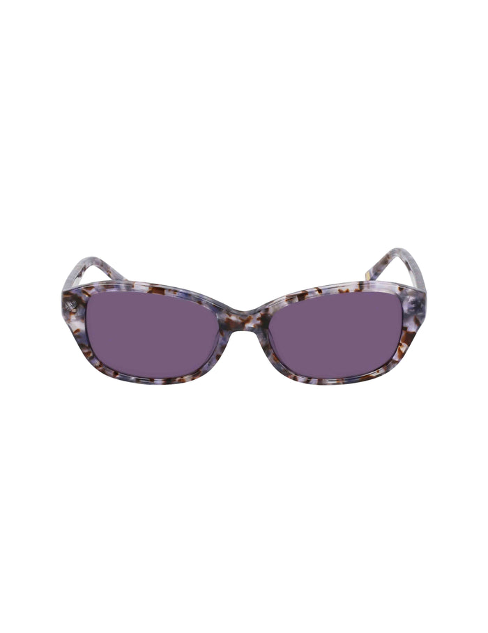 Anne Klein BLACK MARBLE Narrow Rounded Rectangle Sunglasses