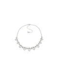 Anne Klein Silver Tone Navette and Stone Frontal Necklace