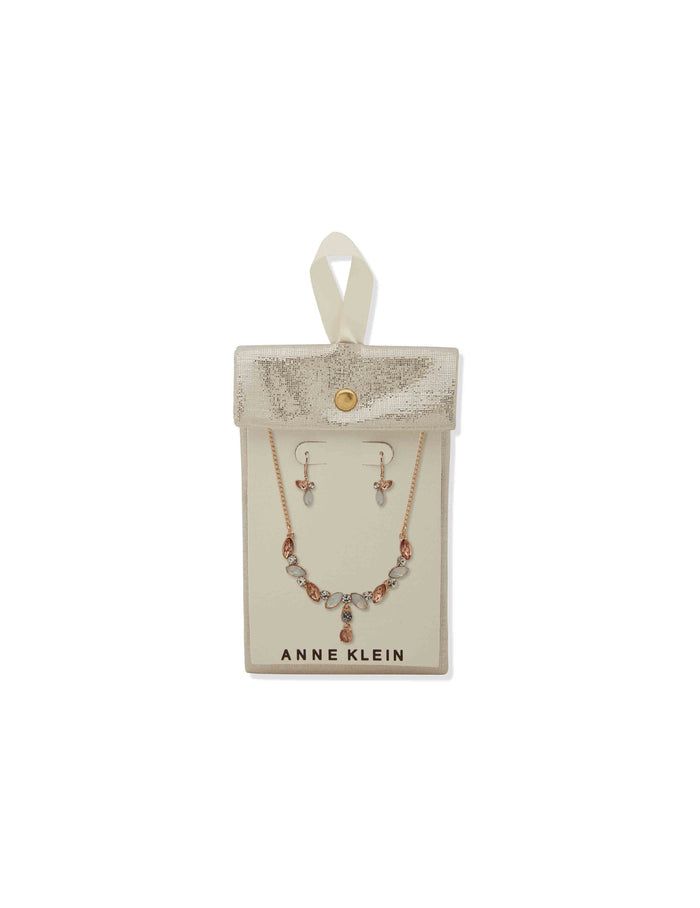Anne Klein Navette Stone Necklace & Earring Set