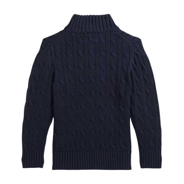 Navy Cable Knit 1/4 Zip Jumper