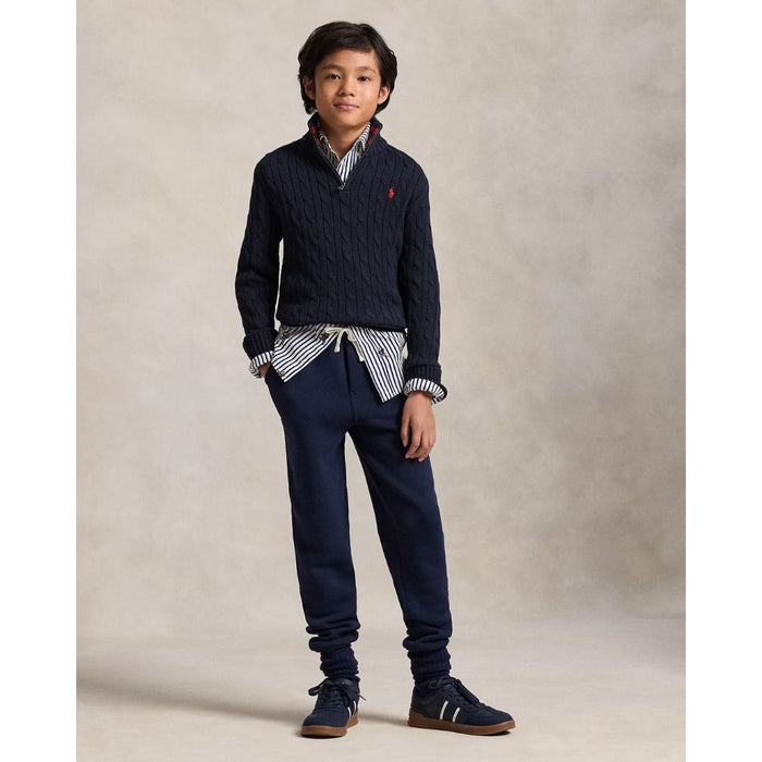 Navy Cable Knit 1/4 Zip Jumper