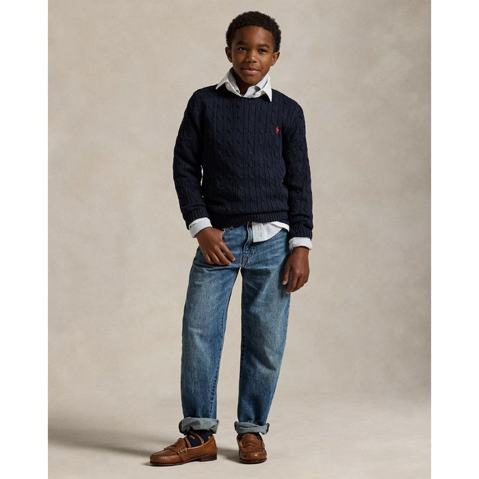 Navy Cable Knit Jumper