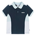 Navy Colour Block Polo Shirt