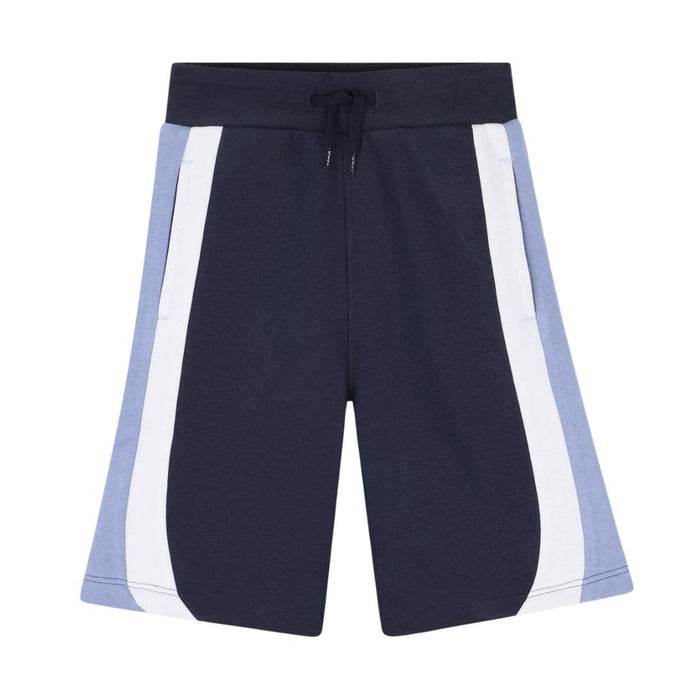 Navy Colour Block Sweat Shorts