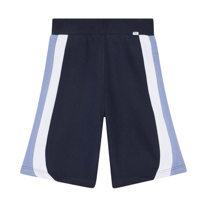 Navy Colour Block Sweat Shorts
