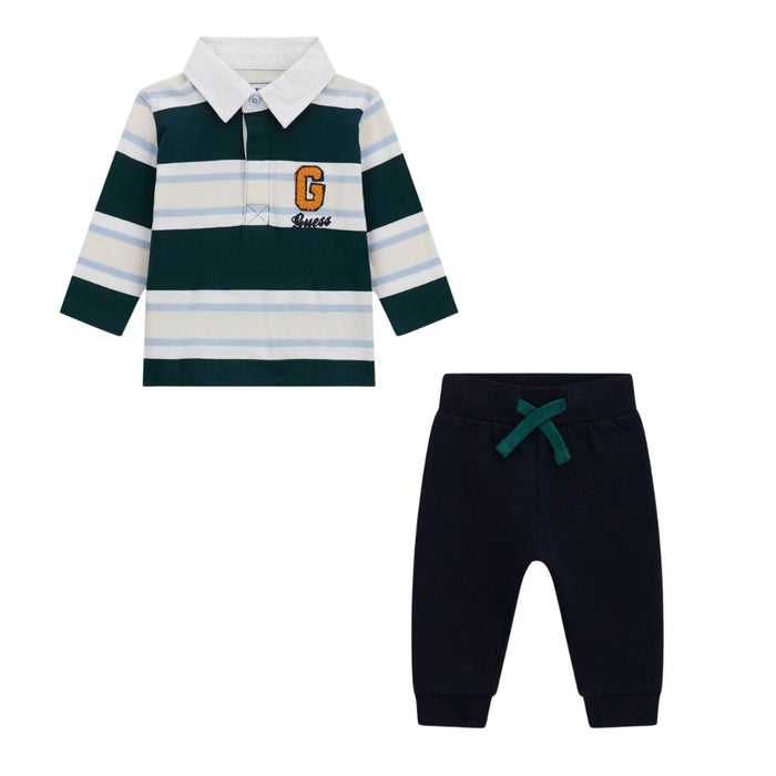 Navy & Green Rugby Shirt Set