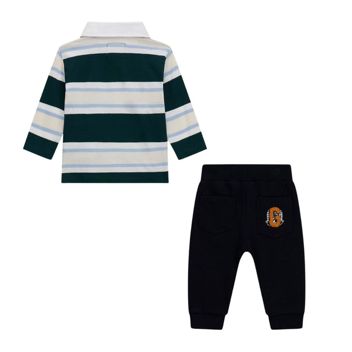 Navy & Green Rugby Shirt Set