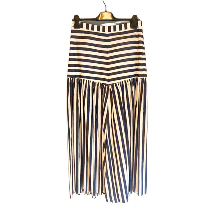 Navy & Ivory Striped Trousers