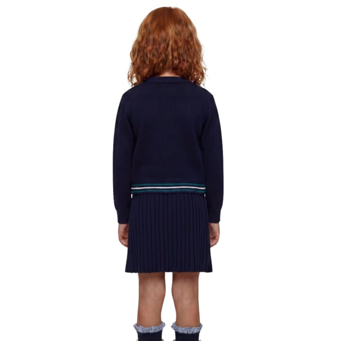 Navy Knit Pleated Skirt & Jumper