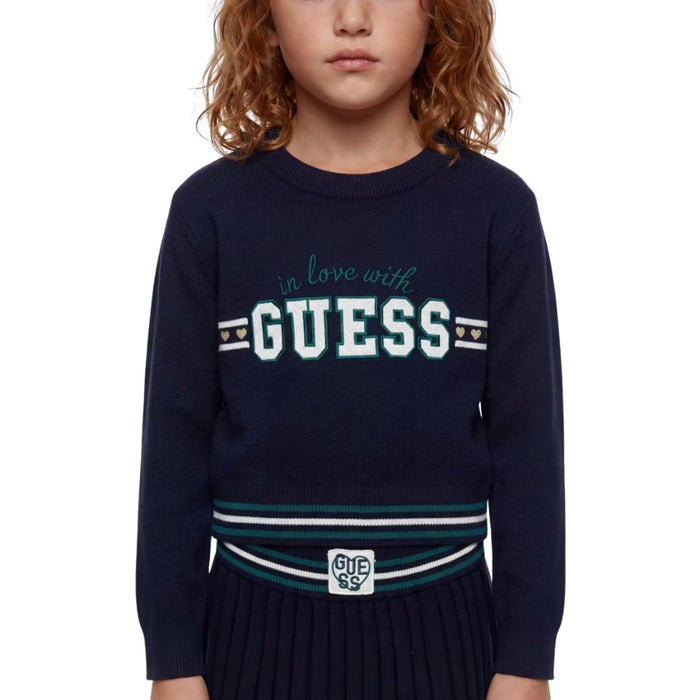 Navy Knit Pleated Skirt & Jumper