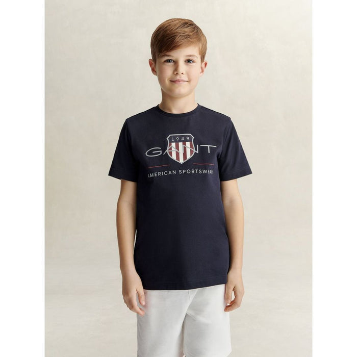 Navy Large Shield Logo T-Shirt