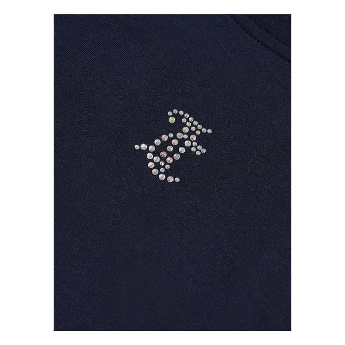Navy Long Sleeve Diamante Top