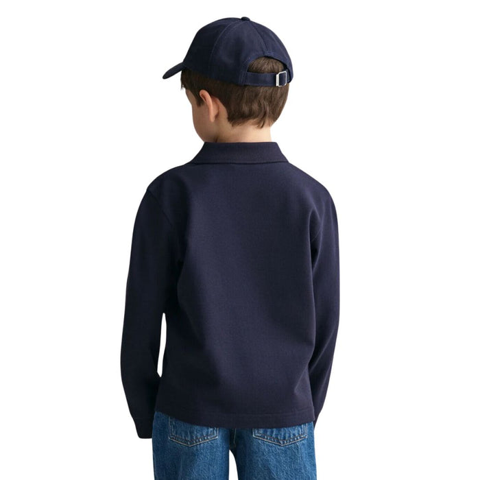 Navy LS Logo Polo Top