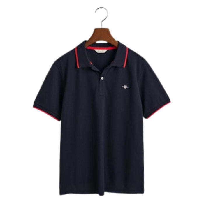 Navy & Red Trim Polo Shirt