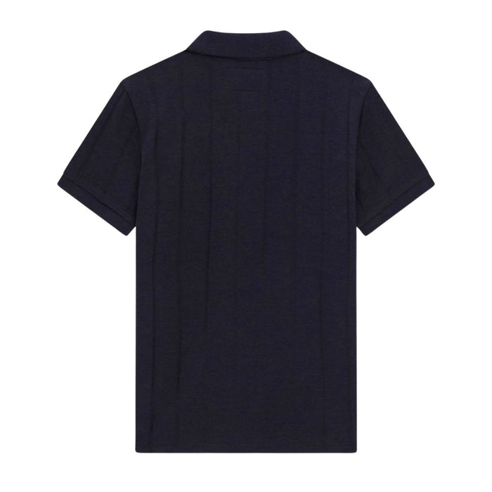 Navy Ribbed Polo Shirt