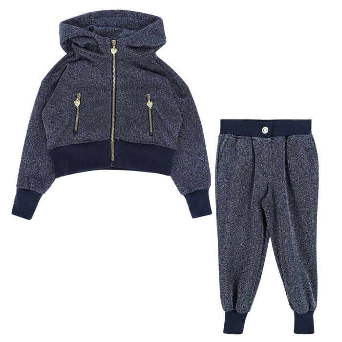 Navy & Silver Glitter 'Samira' Tracksuit