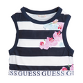 Navy Stripe Floral Crop Top