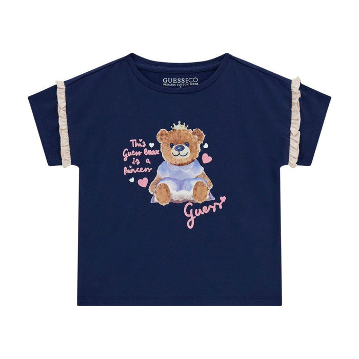 Navy Teddy & Frill T-Shirt