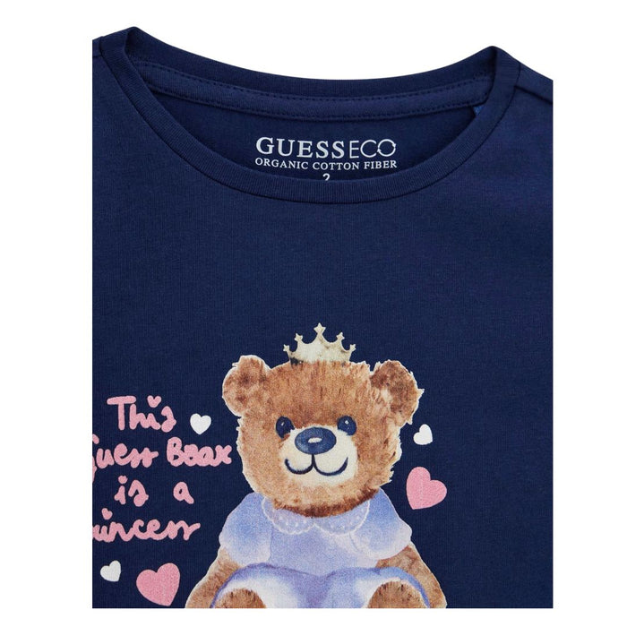 Navy Teddy & Frill T-Shirt