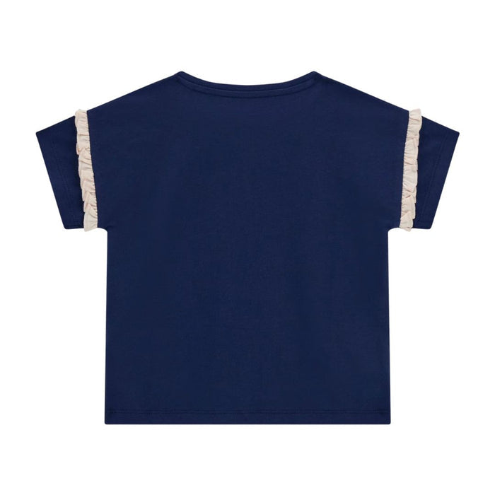 Navy Teddy & Frill T-Shirt