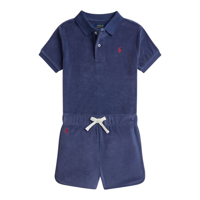 Navy Terry Polo Shirt & Shorts