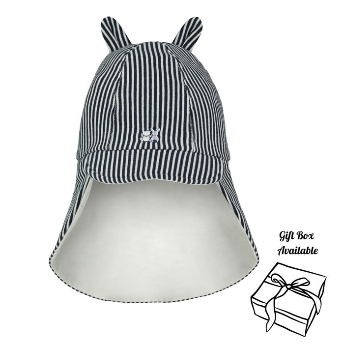 Navy & White Striped Sun Hat