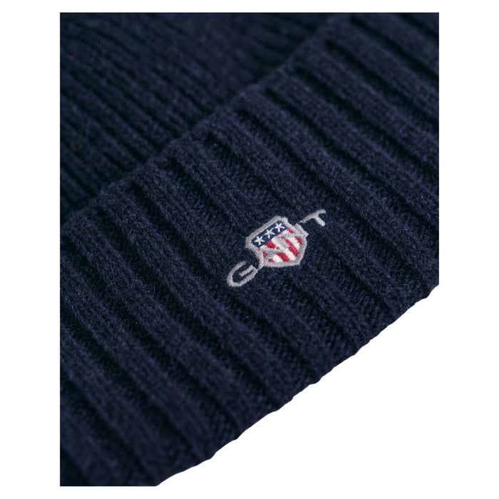 Navy Wool Blend Beanie