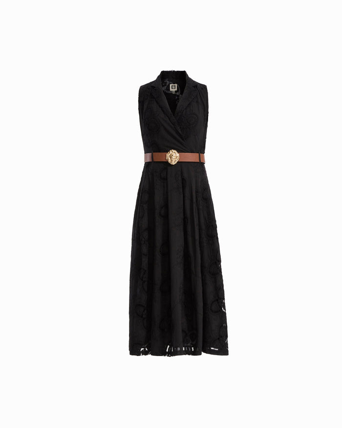 Anne Klein ANNE BLACK Notch Collar Wrap Dress