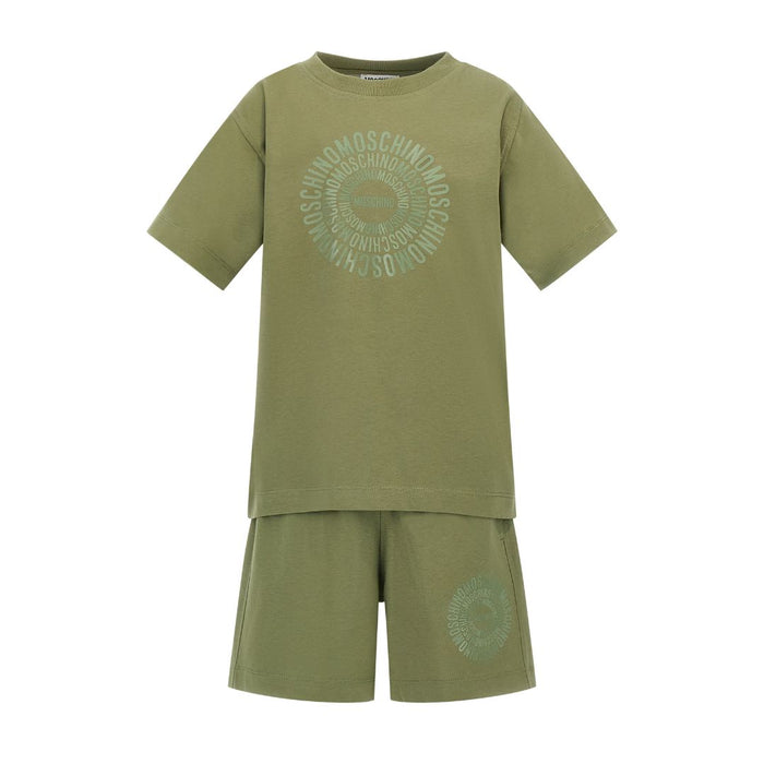 Olive Green Circle Logo Shorts Set