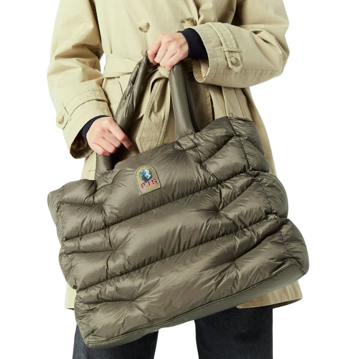Olive Grey Padded Shopper Bag