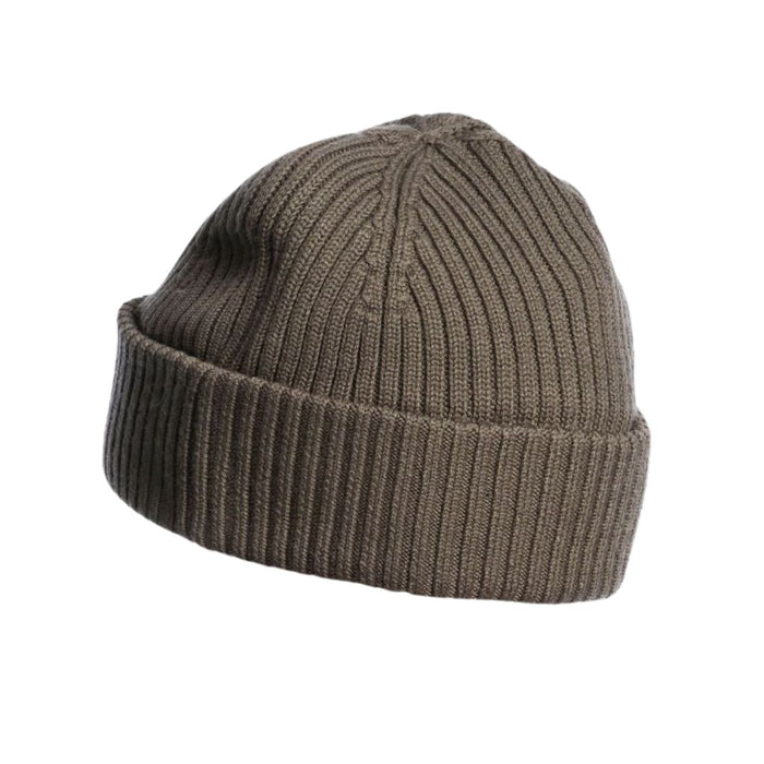 Olive Grey Ribbed Knitted Hat