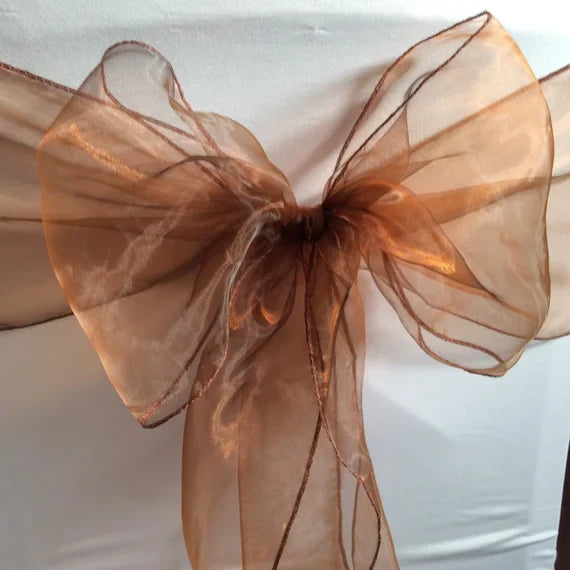 Organza Chair Sash - Brown