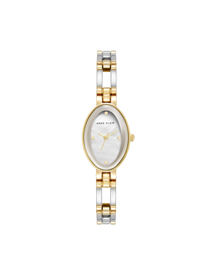 Anne Klein Two-Tone Oval Face Bracelet Watch with Timeless Design