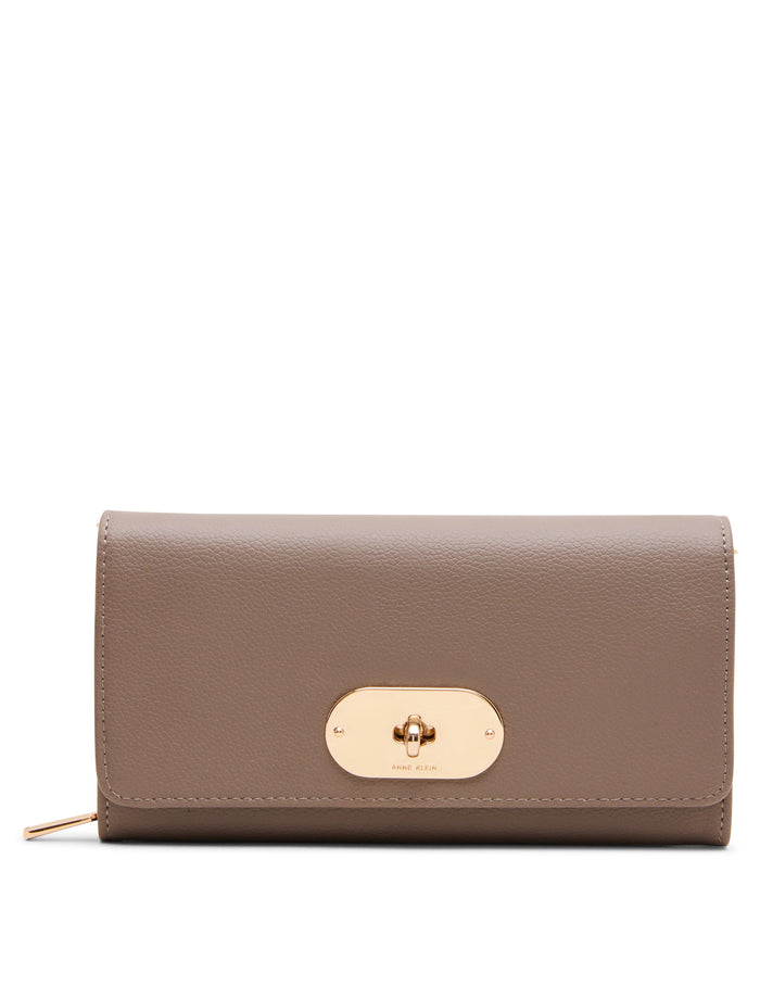 Anne Klein Oval Turnlock Boxed Wallet on Chain