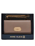 Anne Klein DRIFTWOOD Oval Turnlock Boxed Wallet on Chain