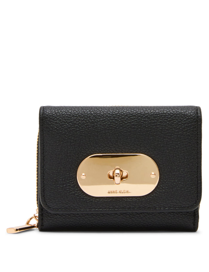 Anne Klein Oval Turnlock Flap Wallet