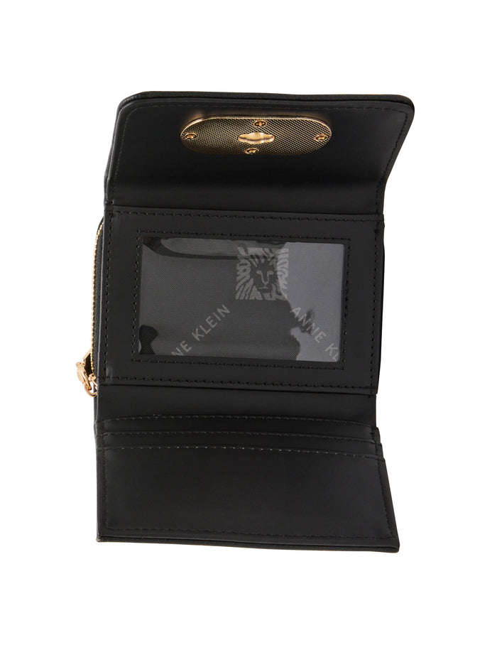 Anne Klein Oval Turnlock Flap Wallet