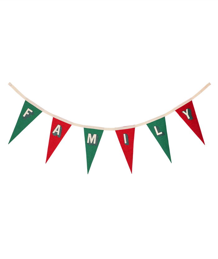 Oxford Pennant: Family Red and Green Bunting