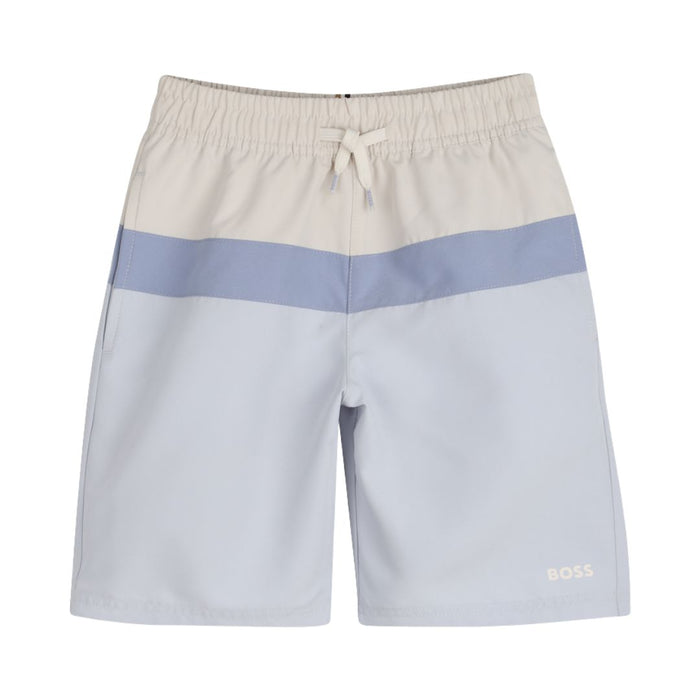 Pale Blue Colour Block Swim Shorts