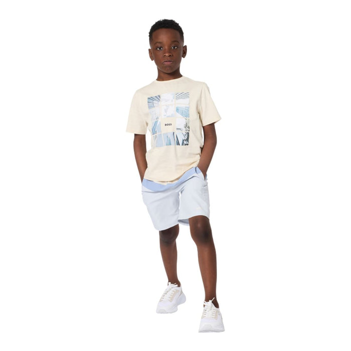 Pale Blue Colour Block Swim Shorts